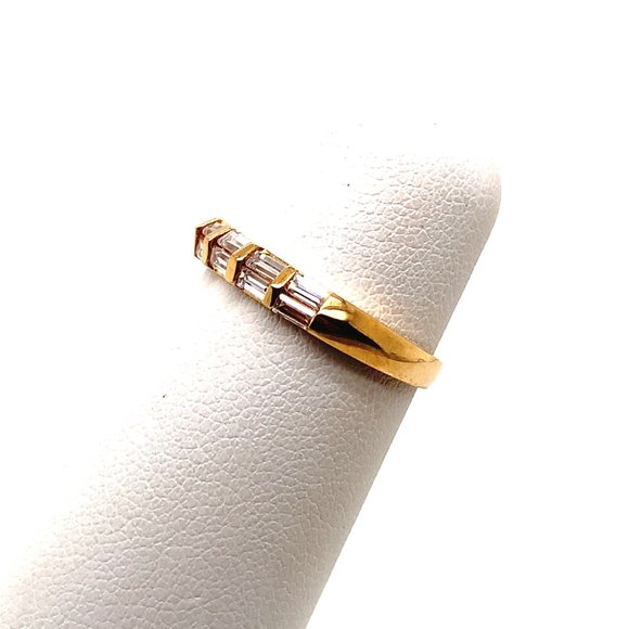 14KT Yellow Gold Baguette Cut CZ Ring 1/2 Eternity - Picture 3 of 5